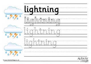 Lightning Handwriting Worksheet