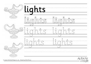 Lights Handwriting Worksheet 2