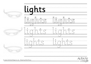 Lights Handwriting Worksheet
