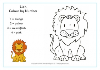 Lion Colour by Number