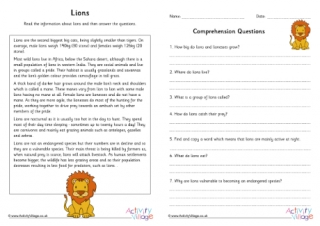 Lion Comprehension