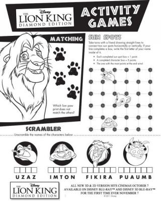 Lion King Activity Sheet