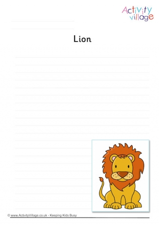 Lion Writing Page