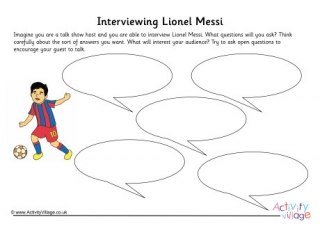 Lionel Messi Interview Worksheet