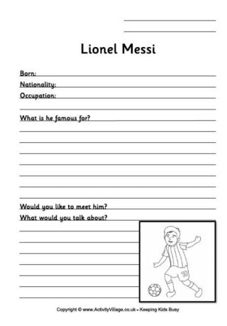 Lionel Messi Worksheet