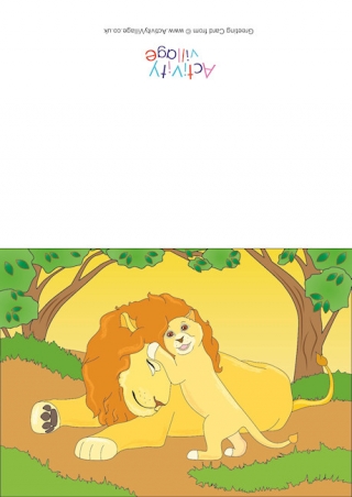 Lions Scene Card