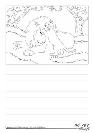 Lions Scene Story Paper