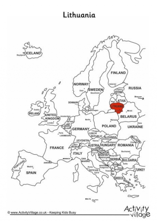 Lithuania On Map Of Europe