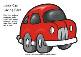 Little car lacing card