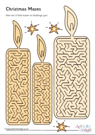 Little Christmas Candle Mazes