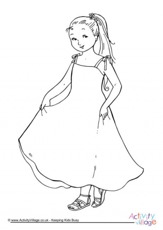 Little Girl Colouring Page