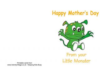 Little Monster Mother's Day Card