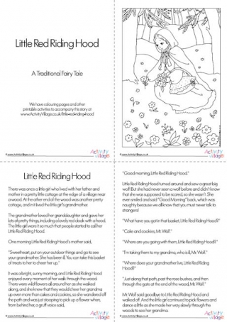 Little Red Riding Hood Story Printable