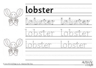 Lobster Handwriting Worksheet