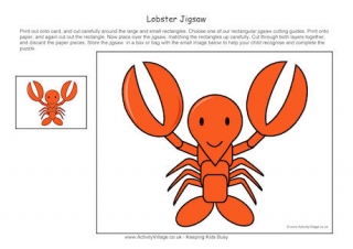 Lobster Printable Jigsaw