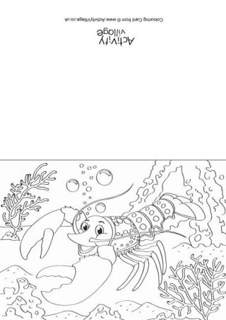 Lobster Scene Colouring Card