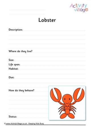 Lobster Worksheet