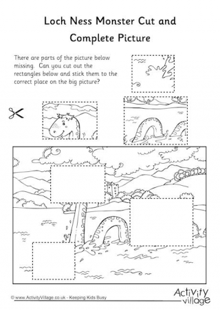 Loch Ness Monster Cut and Complete the Picture