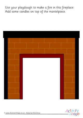 Log Fire Playdough Mat