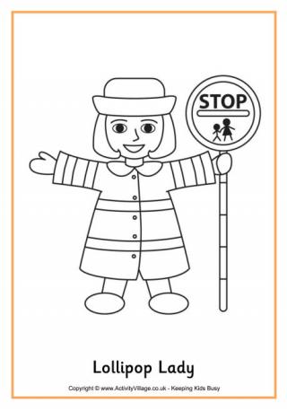 Lollipop Lady Colouring Page 2