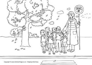 Lollipop Lady Colouring Page