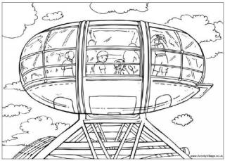 London Eye Colouring Page