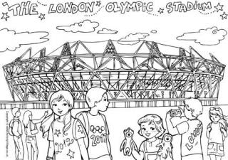 London Olympic Stadium Colouring Page