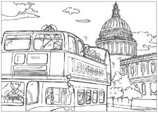 London Sight-Seeing Colouring Page