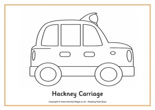 London Taxi Colouring Page