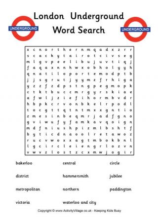 London Underground Word Search