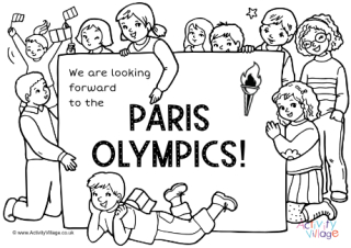 Looking Forward to the Paris Olympics Colouring Page