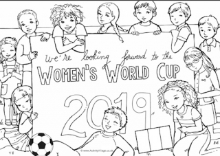 Looking Forward to the Women's World Cup 2019 Colouring Page