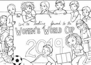 Looking Forward to the Women's World Cup 2019 Colouring Page