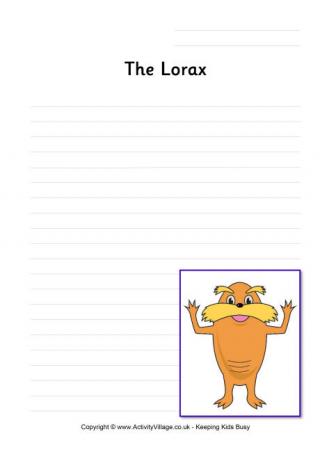 Lorax Writing Page