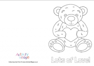 Lots of Love Teddy Colouring Card