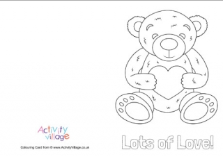 Lots of Love Teddy Colouring Card