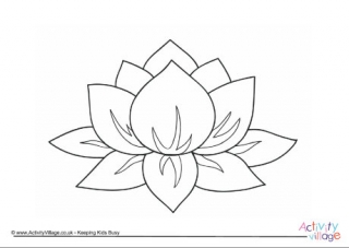 Lotus Flower Colouring Page