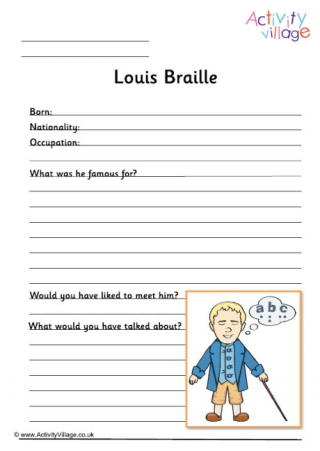 Louis Braille Worksheet