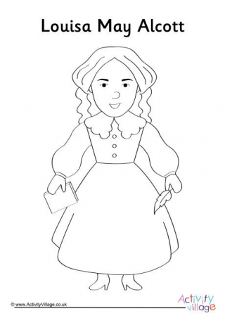 Louisa May Alcott Colouring Page