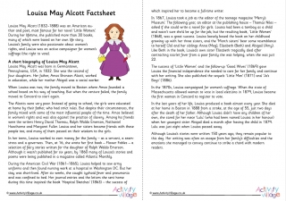 Louisa May Alcott Factsheet