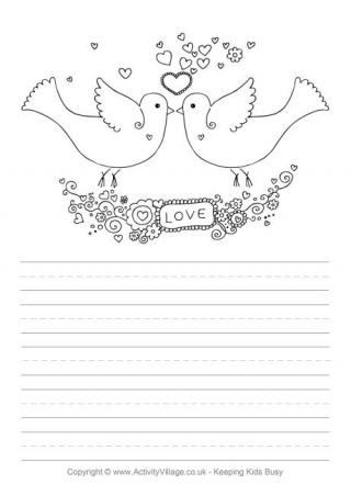 Love Birds Story Paper