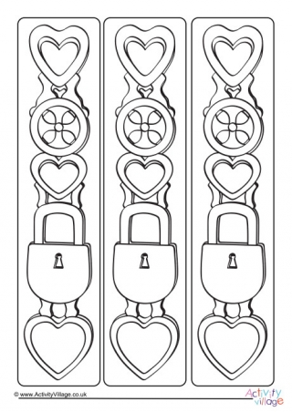 Love Spoon Colouring Bookmarks