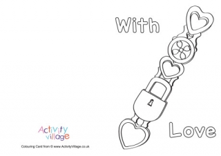 Love Spoon Colouring Card