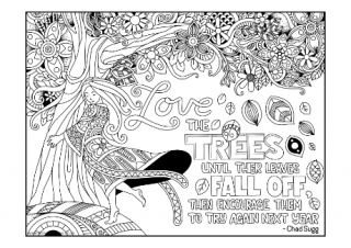 Love The Trees Colouring Page