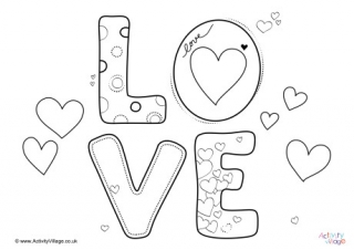 Love Word Colouring Page