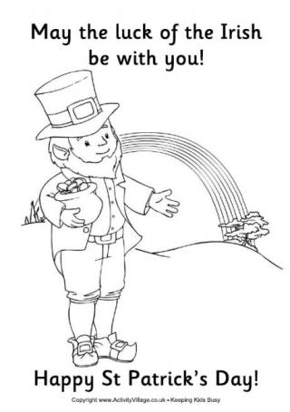 Luck of the Irish colouring page