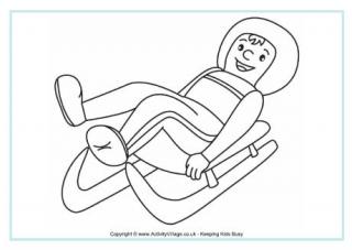 Luge Colouring Page 