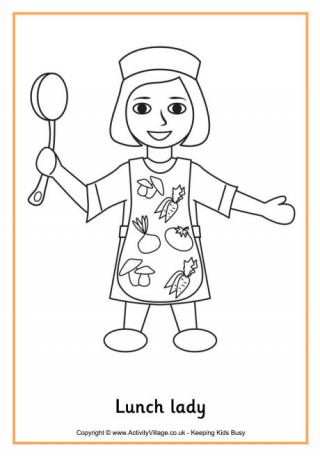 Lunch Lady Colouring Page