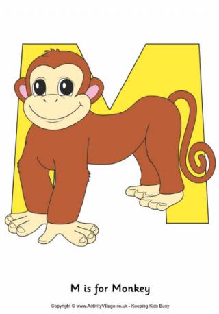 M is for Monkey Poster