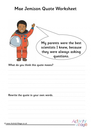 Mae Jemison Quote Worksheet